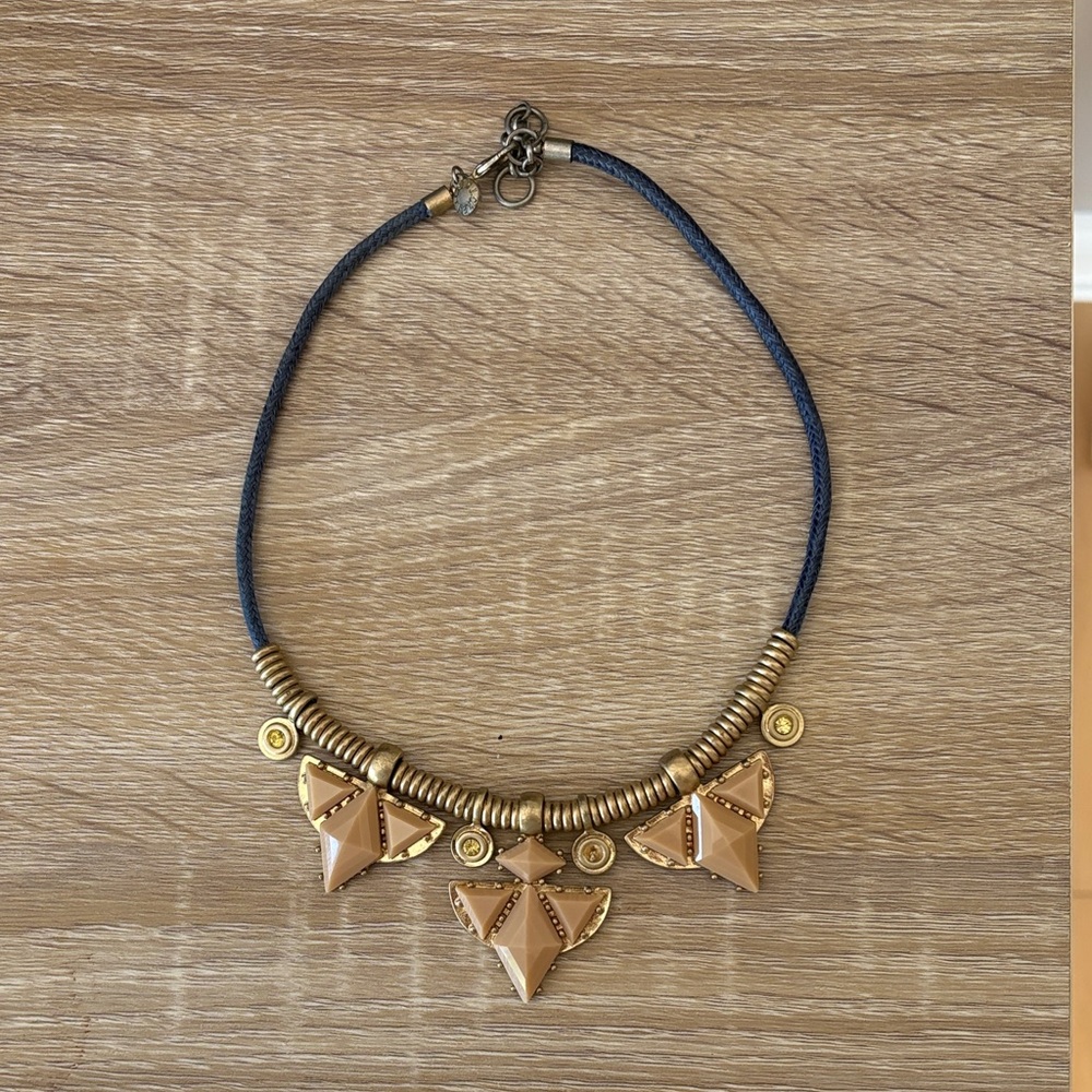 J. Crew Gold and Tan Statement Necklace